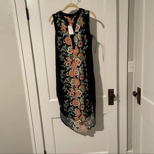 Cupio floral high low sleeveless tunic size small